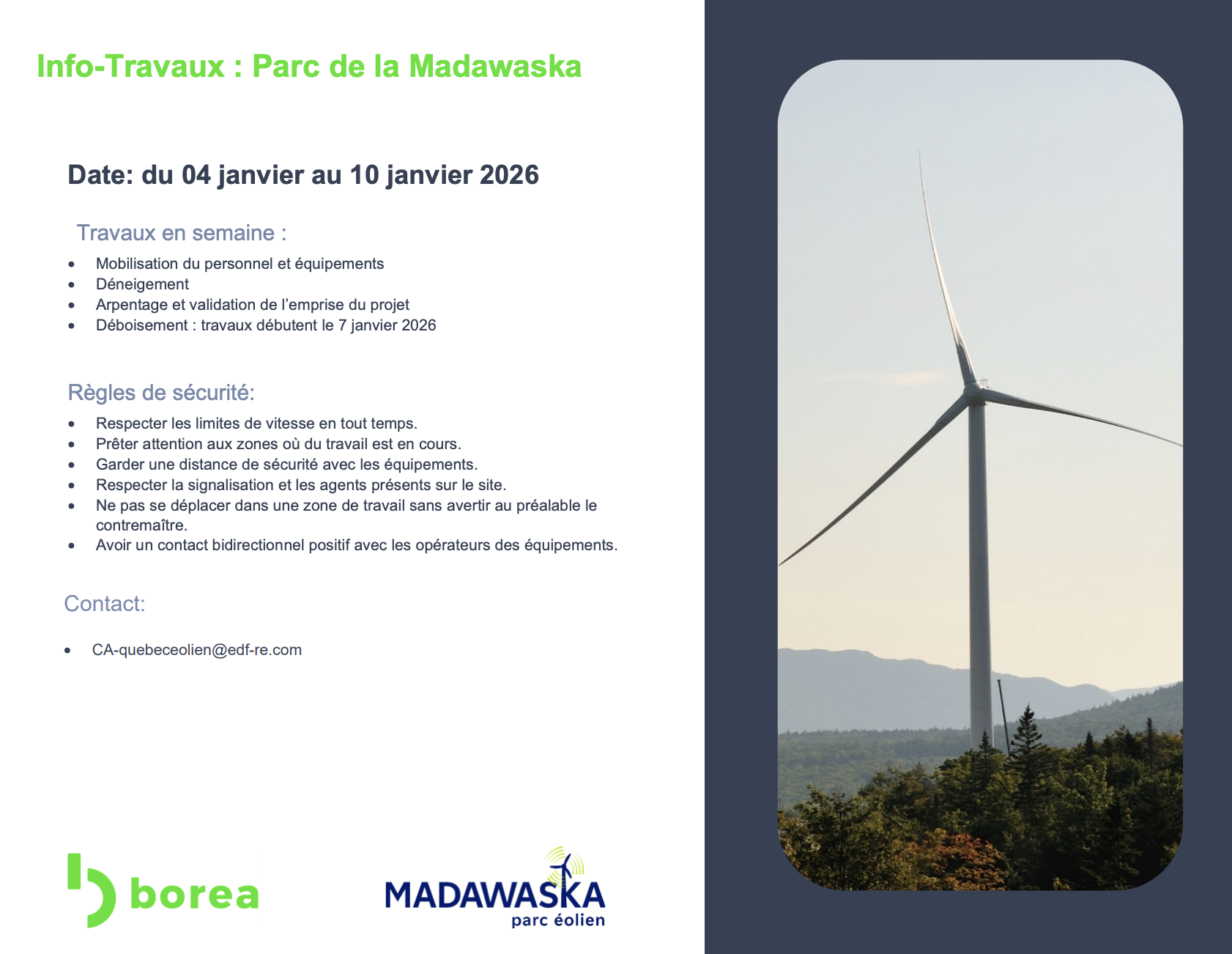 Info-travaux du 4 au 10 janvier 2026