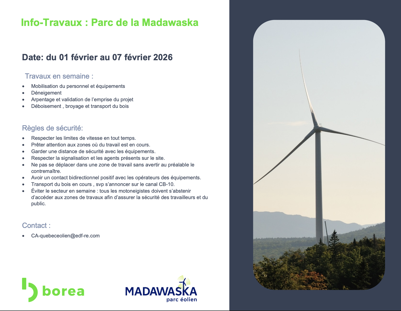 Info-Travaux 1er au 7 février 2026