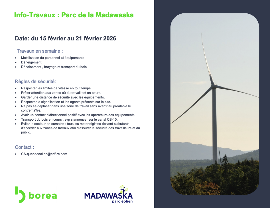 Info-Travaux 15 au 21 février 2026