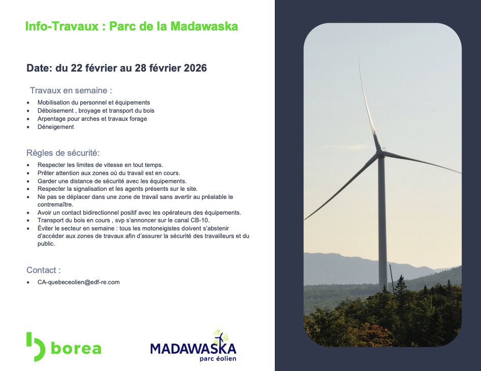 Info-Travaux 22 au 28 février 2026